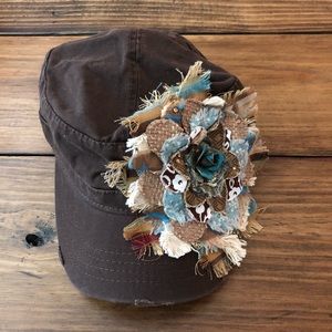 Frayed Flower hat